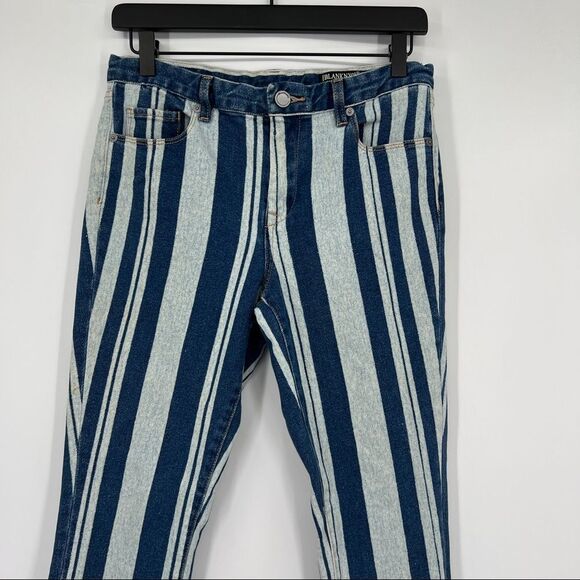 [Blank NYC] The Bond Mid-Rise Striped Colorblock Skinny Leg Denim Jeans - Picture 2 of 15
